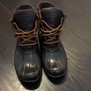 Sperry Women's Brown and Black Rain Boots